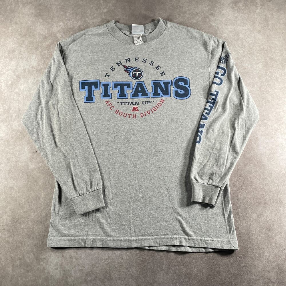Y2K NFL Team Apparel Tennessee Titans Long Sleeve T-Shirt Gray Men's Size Medium